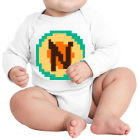 Pixelated Letter N Long Sleeve Baby Bodysuit | Artistshot