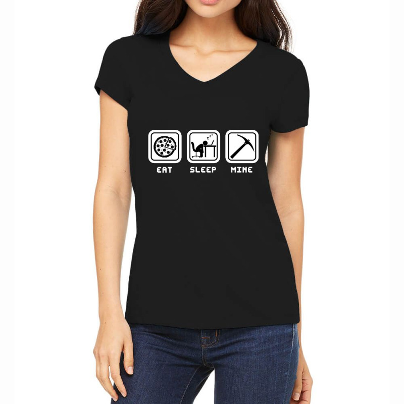 Eat Sleep Mine Women's V-Neck T-Shirt by Nelson_ARt | Artistshot