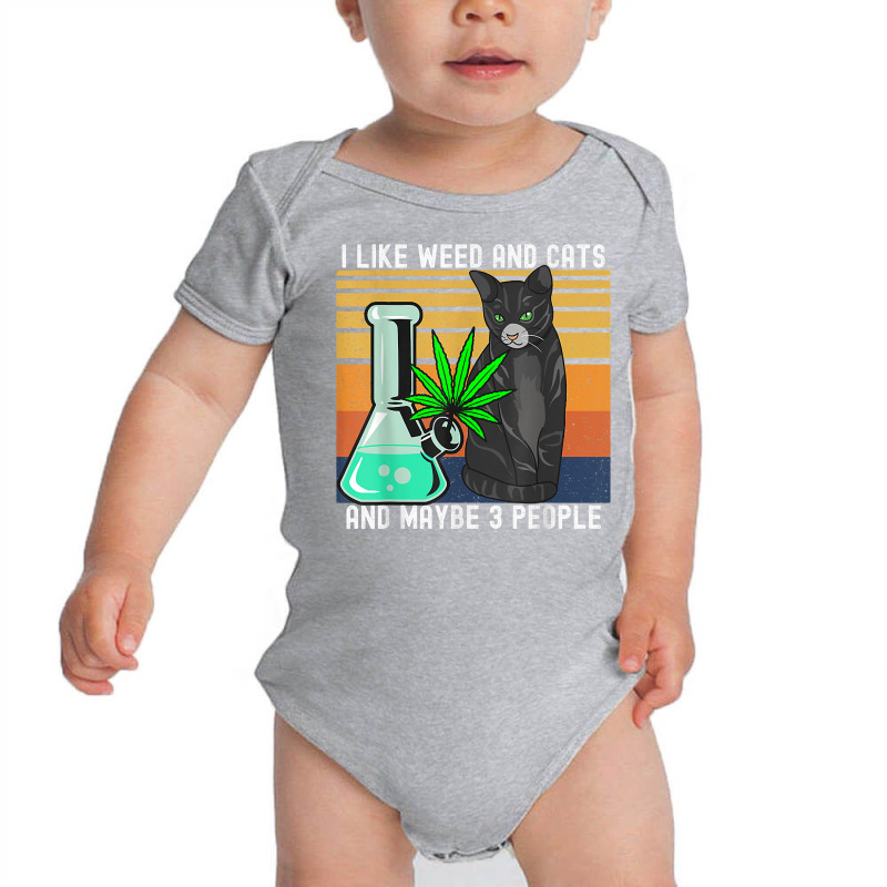 I Like Weed My Cat And Maybe 3 People Retro T Shirt Baby Bodysuit by jermonmccline | Artistshot