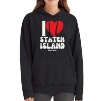 I Love Staten Island Lovers Retro Distressed Pullover Hoodie Vintage Hoodie | Artistshot