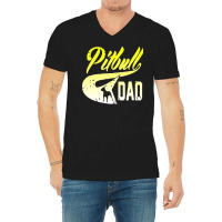 Pitbull Dad V-neck Tee | Artistshot