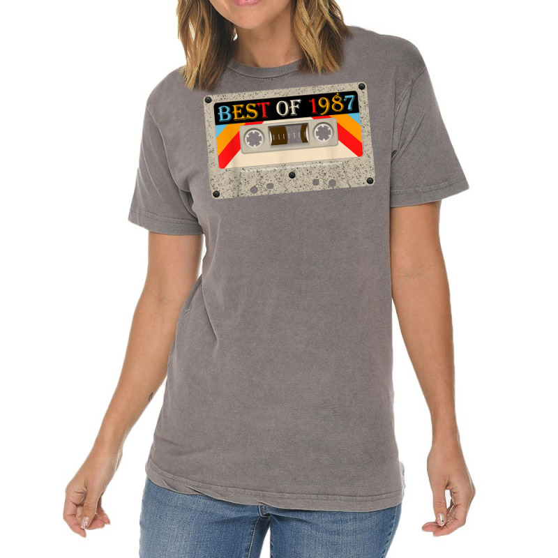 Best Of 1987 35 Years Old Birthday Cassette Tape Vintage T Shirt Vintage T-Shirt by belenfinl | Artistshot