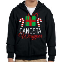 Funny Christmas Pajama Gangsta Wrapper Christmas T Shirt Youth Zipper Hoodie | Artistshot