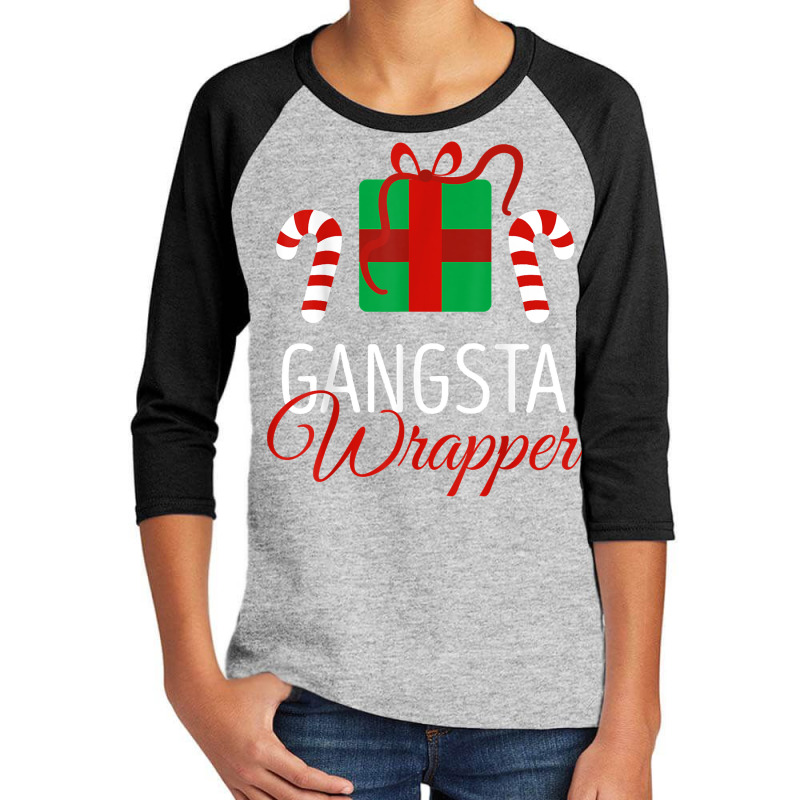 Funny Christmas Pajama Gangsta Wrapper Christmas T Shirt Youth 3/4 Sleeve | Artistshot