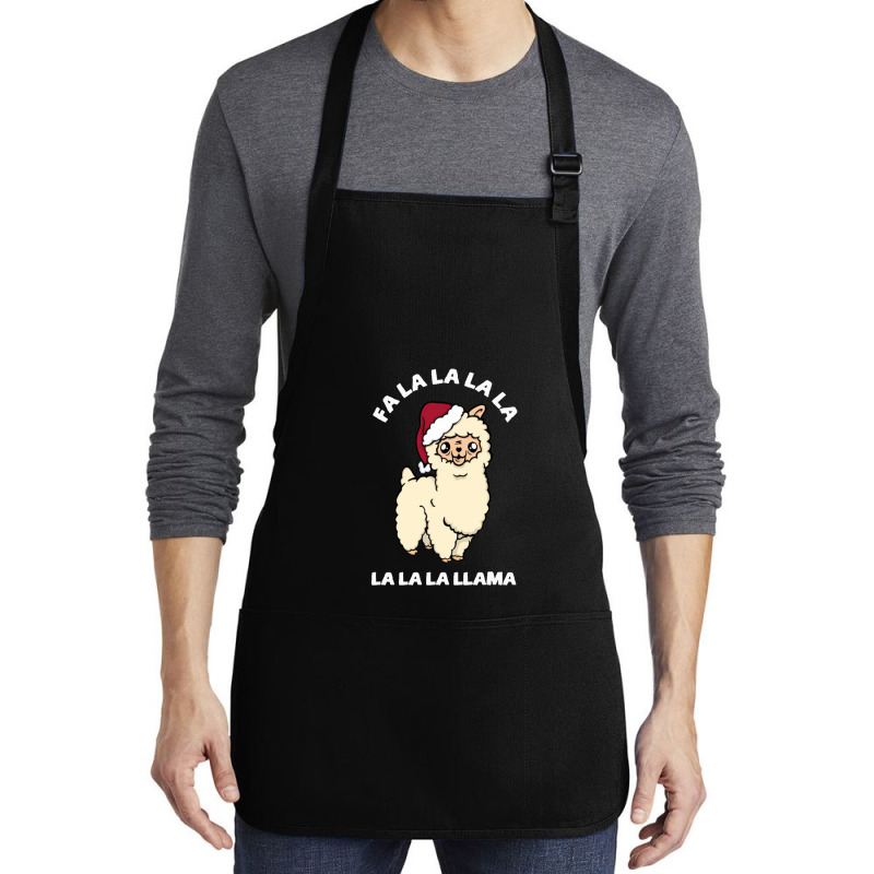 Fa La La La La Llama Cute Christmas Medium-length Apron | Artistshot