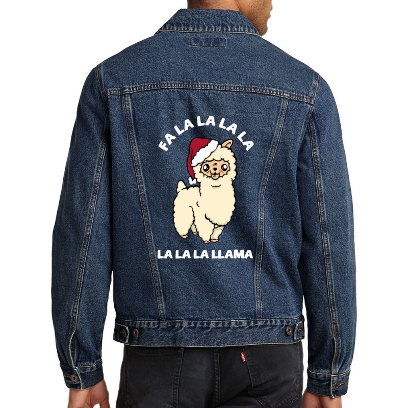 Fa La La La La Llama Cute Christmas Men Denim Jacket | Artistshot