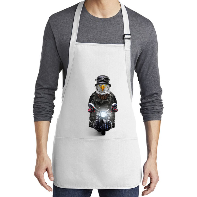 Bald Eagle Riding Motorcycle   T Shirt Medium-length Apron | Artistshot