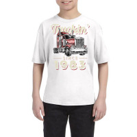 Womens Truckin Since 1983 Trucker Big Rig Driver 39th Birthday V Neck Youth Tee | Artistshot