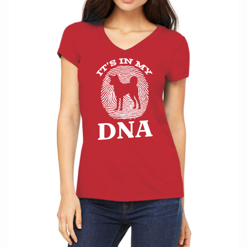 Icelandic T  Shirt Icelandic Sheepdog It`s In My D N A T  Shirt (1) Women's V-Neck T-Shirt by ondrickaarmani141 | Artistshot