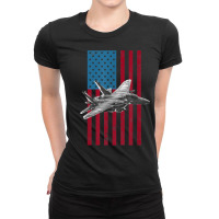 F 15 Strike Eagle 2 Usa American Flag Tee   Military T Shirt Ladies Fitted T-shirt | Artistshot