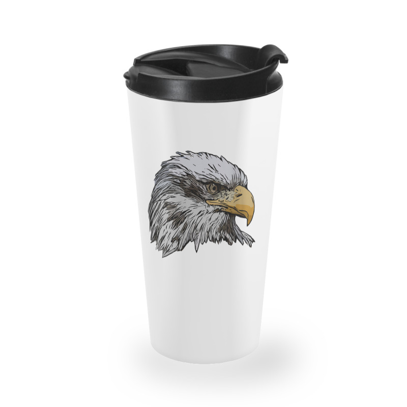 Womens Eagle Imprint American Bird Animal Retro Art Motif Bald V Neck Travel Mug | Artistshot