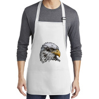 Womens Eagle Imprint American Bird Animal Retro Art Motif Bald V Neck Medium-length Apron | Artistshot