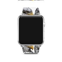 Womens Eagle Imprint American Bird Animal Retro Art Motif Bald V Neck Apple Watch Band | Artistshot