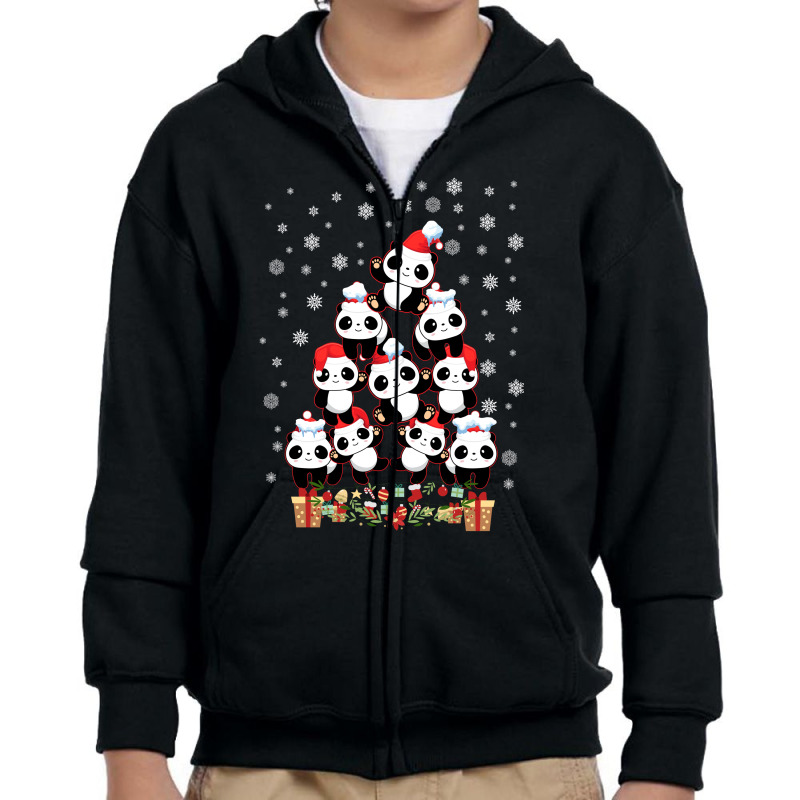 Panda  Christmas Tree Youth Zipper Hoodie | Artistshot