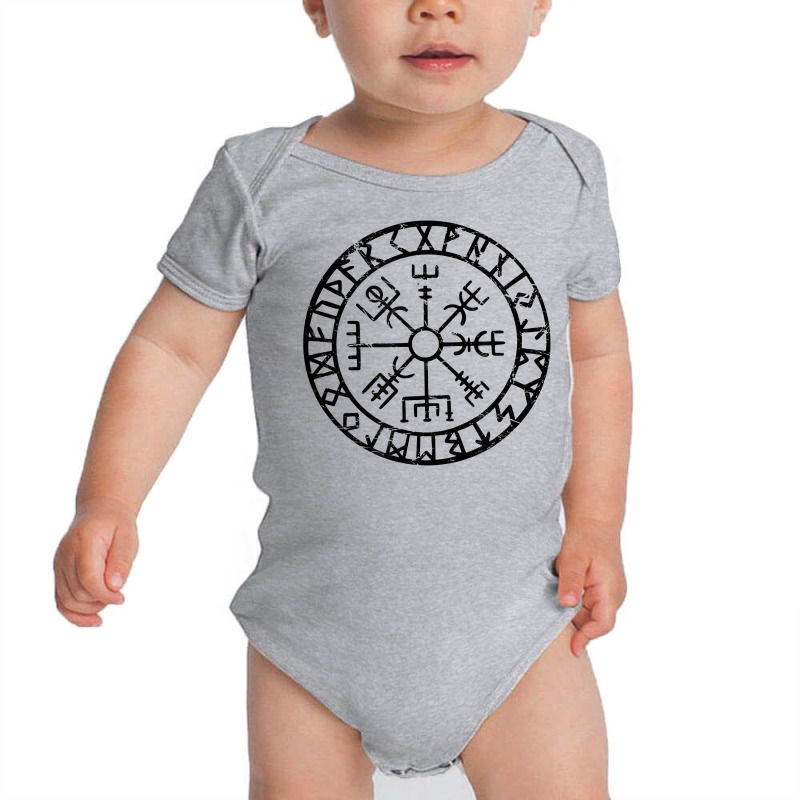 Viking Compass Vegvisir Mythology Rune T Shirt Baby Bodysuit by AakritiRosek1997 | Artistshot