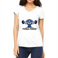 Panda Power Women's V-neck T-shirt | Artistshot