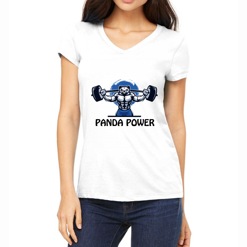 Panda Power Women's V-Neck T-Shirt by rardesign | Artistshot