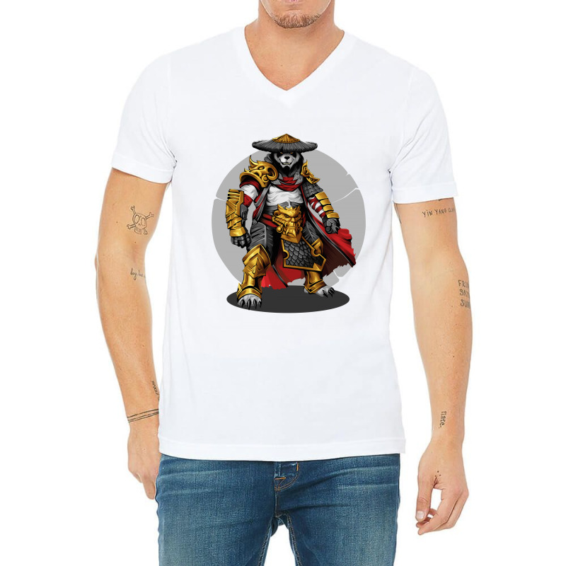 Panda Samurai V-Neck Tee by rardesign | Artistshot