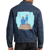 Father T  Shirt Father Fatherhood Father's Day Son Anglers T  Shirt Men Denim Jacket | Artistshot