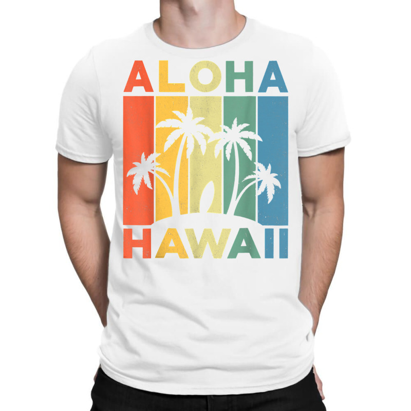 Aloha Hawaii Hawaiian Island Shirt Palm Beach Surfboard Surf T Shirt T-Shirt by Sand King | Artistshot