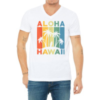 Aloha Hawaii Hawaiian Island Shirt Palm Beach Surfboard Surf T Shirt V-neck Tee | Artistshot