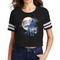 Howling Predator Animal Lover Forest Full Moon Wolf T Shirt Scorecard Crop Tee | Artistshot