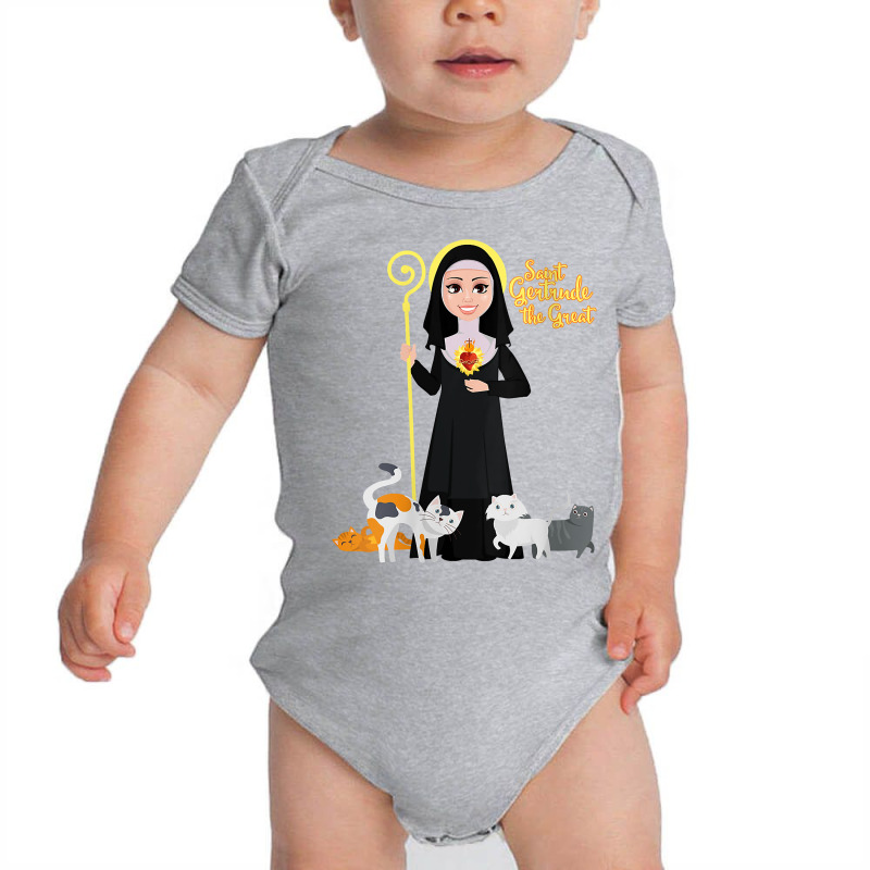 Womens St Gertrude Patron Saint Of Cats Lovers Great Nivelles V Neck T Baby Bodysuit by naythendeters2000 | Artistshot