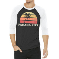 Panama City Beach Fl Vintage 70s Retro Throwback Design T Shirt 3/4 Sleeve Shirt | Artistshot