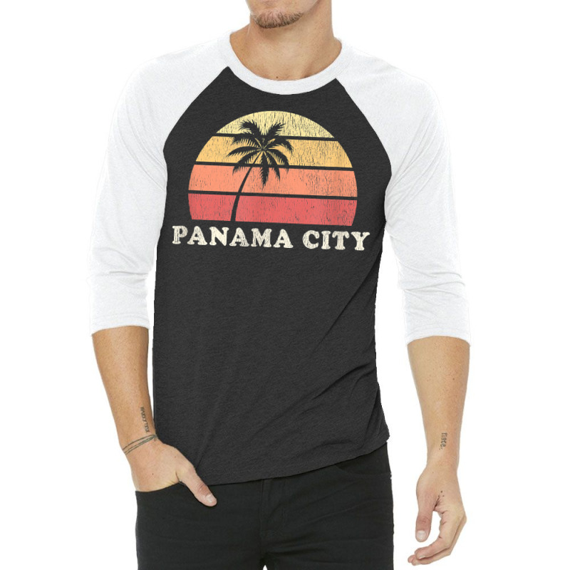 Panama City Beach Fl Vintage 70s Retro Throwback Design T Shirt 3/4 Sleeve Shirt by ebertfran1985 | Artistshot