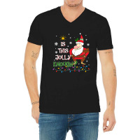 Is This Jolly Enough Christmas Grumpy Dwarf Xmas V-neck Tee | Artistshot