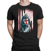 Jesus Crusader Warrior, Vintage American Flag Knight Templar T Shirt T-shirt | Artistshot