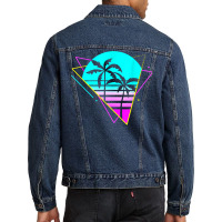 Vaporwave Aesthetic. Vintage Palm Paradise. Retro Palm Tree T Shirt Men Denim Jacket | Artistshot