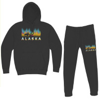 Alaska Reindeer Design With Polar Lights And Moose Pullover Hoodie Hoodie & Jogger Set | Artistshot