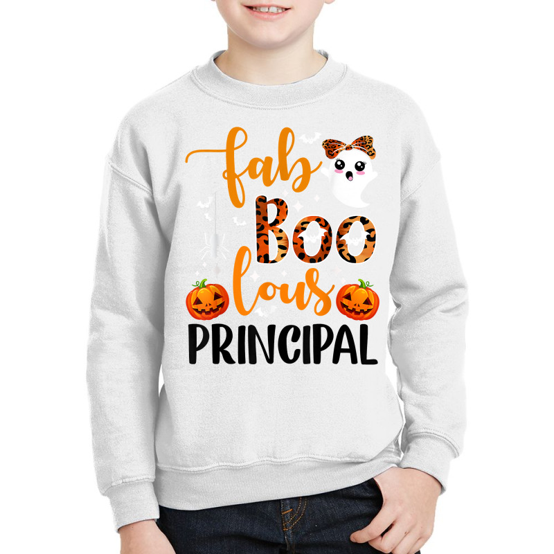 Leopard Faboolous Principal Spooky Principal Halloween Vibes T Shirt Youth Sweatshirt by ebertfran1985 | Artistshot