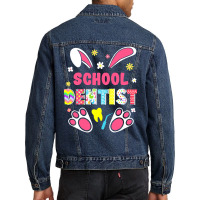 Dentist Lover T  Shirt Funny Rabbit School Dentist Easter Day Eggs Bun Men Denim Jacket | Artistshot