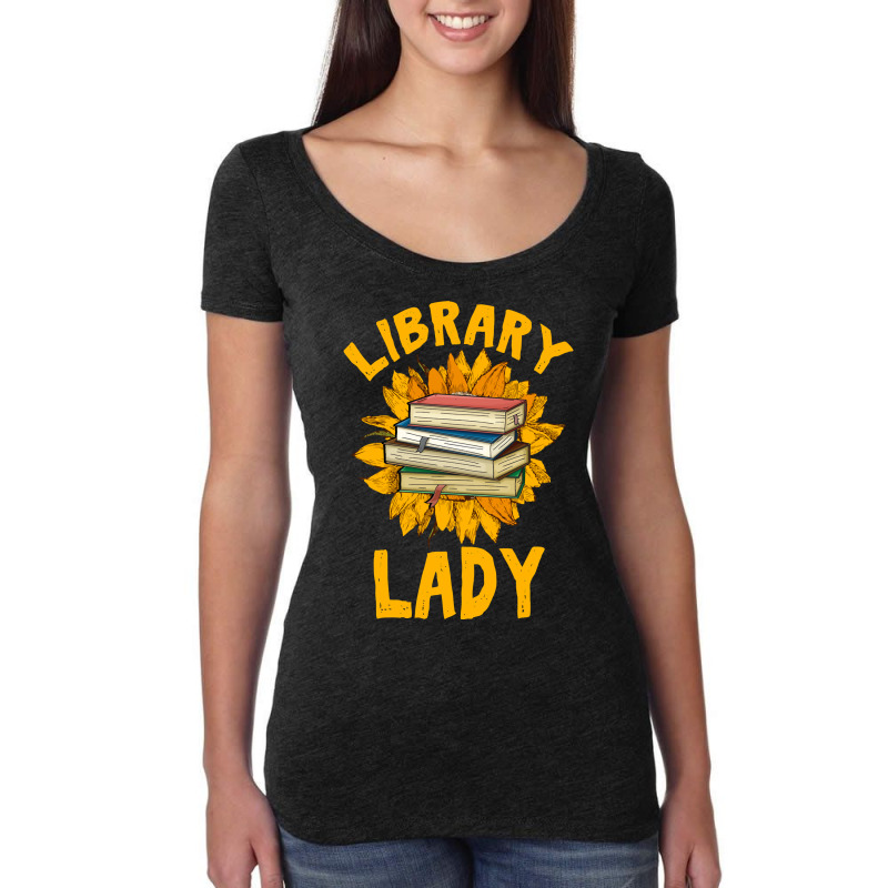 Book Reader Funny Love Sunflower Library Lady Book Lover 195 Reader Bo Women's Triblend Scoop T-shirt by offensejuggler | Artistshot