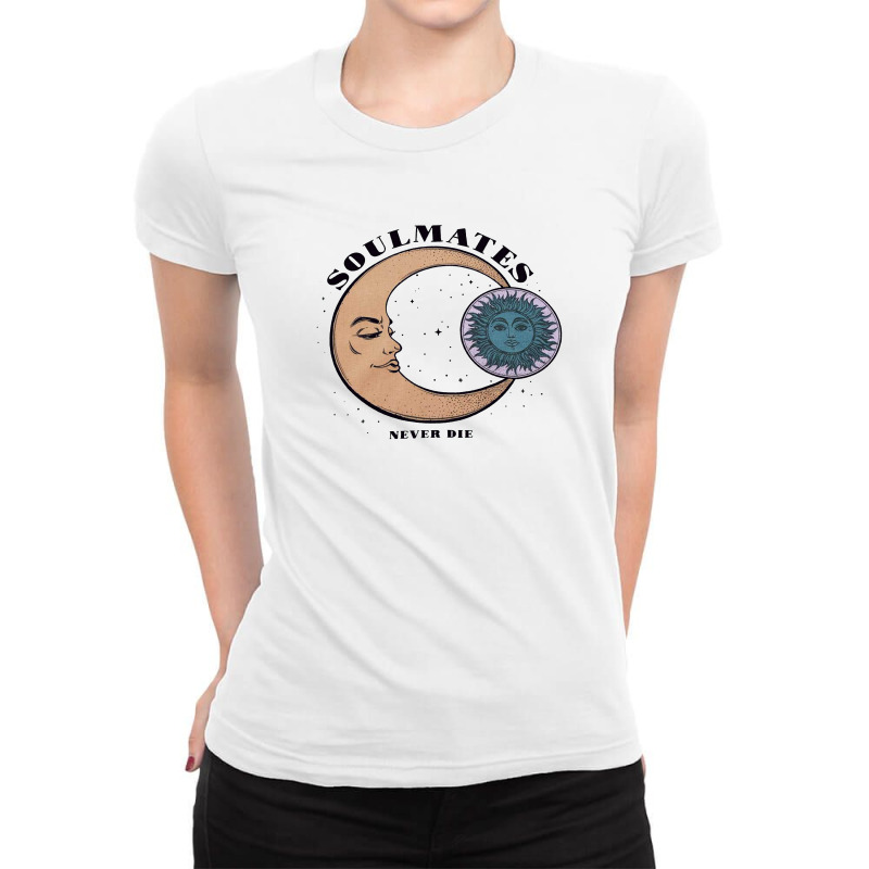 Artsu Print Sun Moon Cartoon Ladies Fitted T-Shirt by AngelVeronica | Artistshot