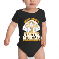 Funny Schrute's Gym For Muscles Baby Bodysuit | Artistshot