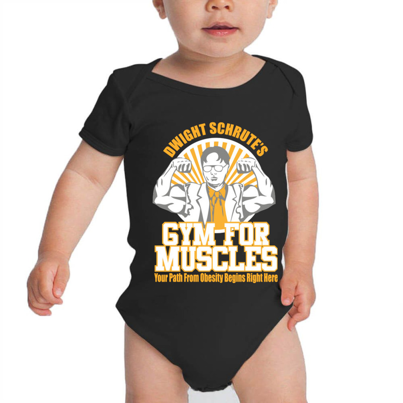 Funny Schrute's Gym For Muscles Baby Bodysuit by kynekel | Artistshot