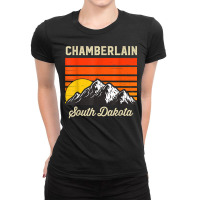 Chamberlain South Dakota Retro Vintage City State Usa T Shirt Ladies Fitted T-shirt | Artistshot