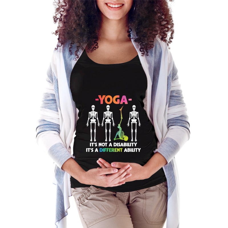 Yoga Fitness Not Disability Different Ability Skeleton 327 Bodybuildin Maternity Scoop Neck T-shirt by offensejuggler | Artistshot