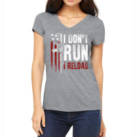 Gun American Flag I Don't Run I Reload I Dont Run (on Back) T Shirt Women's V-neck T-shirt | Artistshot