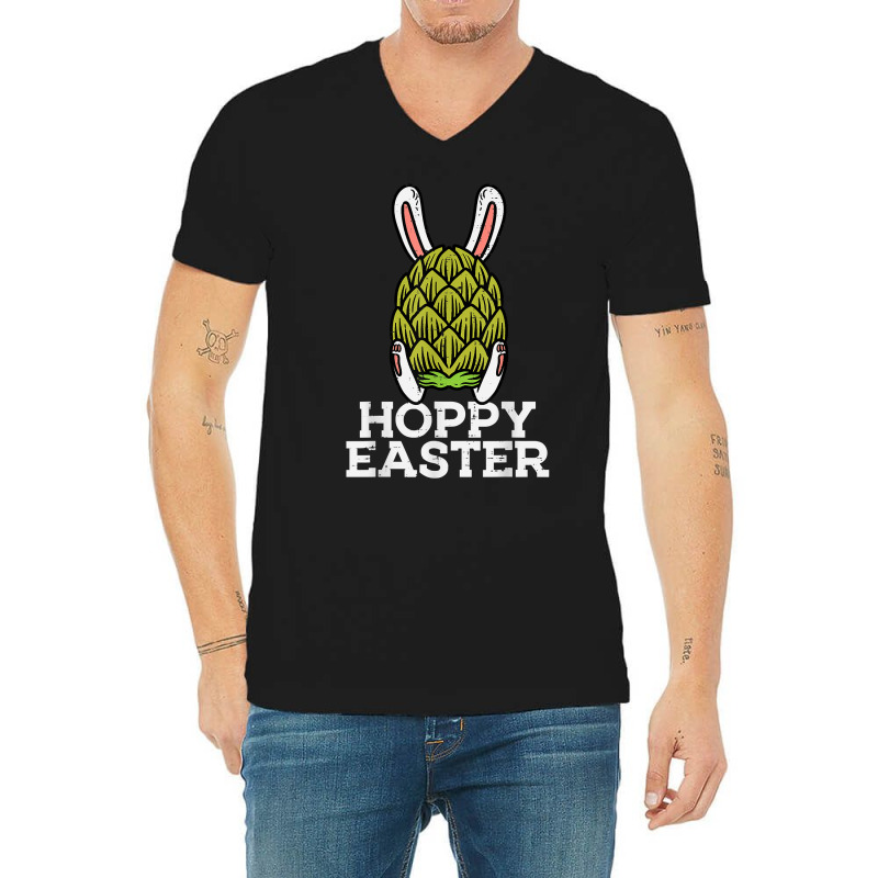 Hoppy Easter Funny Hops Bunny Craft Homebrew Plant Men Dad T Shirt V-Neck Tee by naythendeters2000 | Artistshot