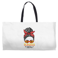 Hiphop Teacher Off Duty Messy Bun Last Day Of School Summer T Shirt Weekender Totes | Artistshot