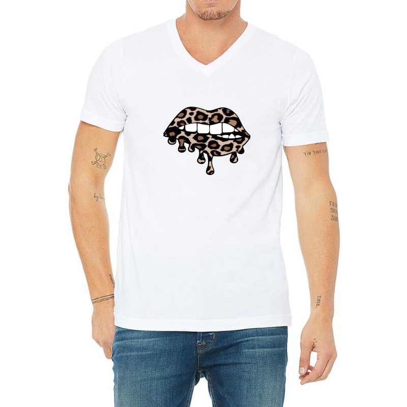 Dripping Lips V-neck Tee | Artistshot