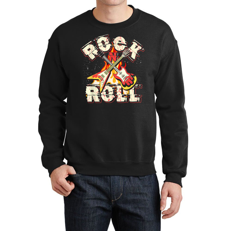 Music Guitar Flames Rock'n'roll Skeleton Musical Instrument T Shirt Crewneck Sweatshirt by naythendeters2000 | Artistshot