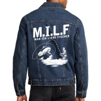 Fishing Fish Man Ich Liebe Fischen Angler Fishing Blinker 499 Fisher H Men Denim Jacket | Artistshot