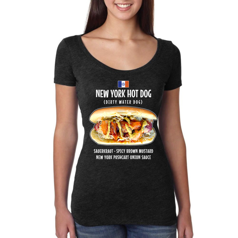 Newyork City Hot Dog Pushcart Bun Ketchup Mustard Sauerkraut T Shirt Women's Triblend Scoop T-shirt by darelychilcoat1989 | Artistshot