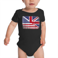 British American Flag Great Britain Union Jack T Shirt Baby Bodysuit | Artistshot