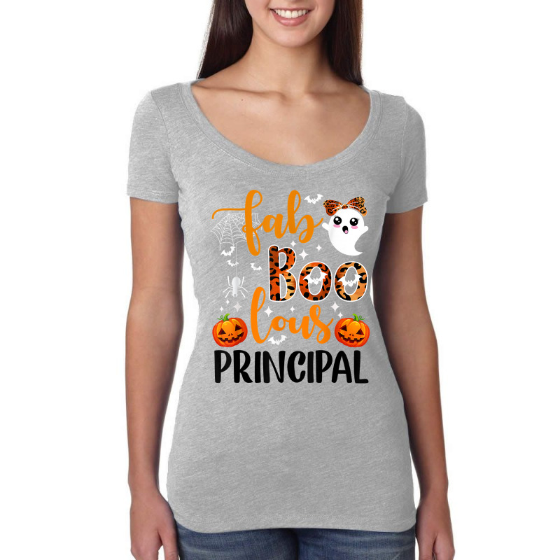 Leopard Faboolous Principal Spooky Principal Halloween Vibes T Shirt Women's Triblend Scoop T-shirt by JahmayaWhittle | Artistshot